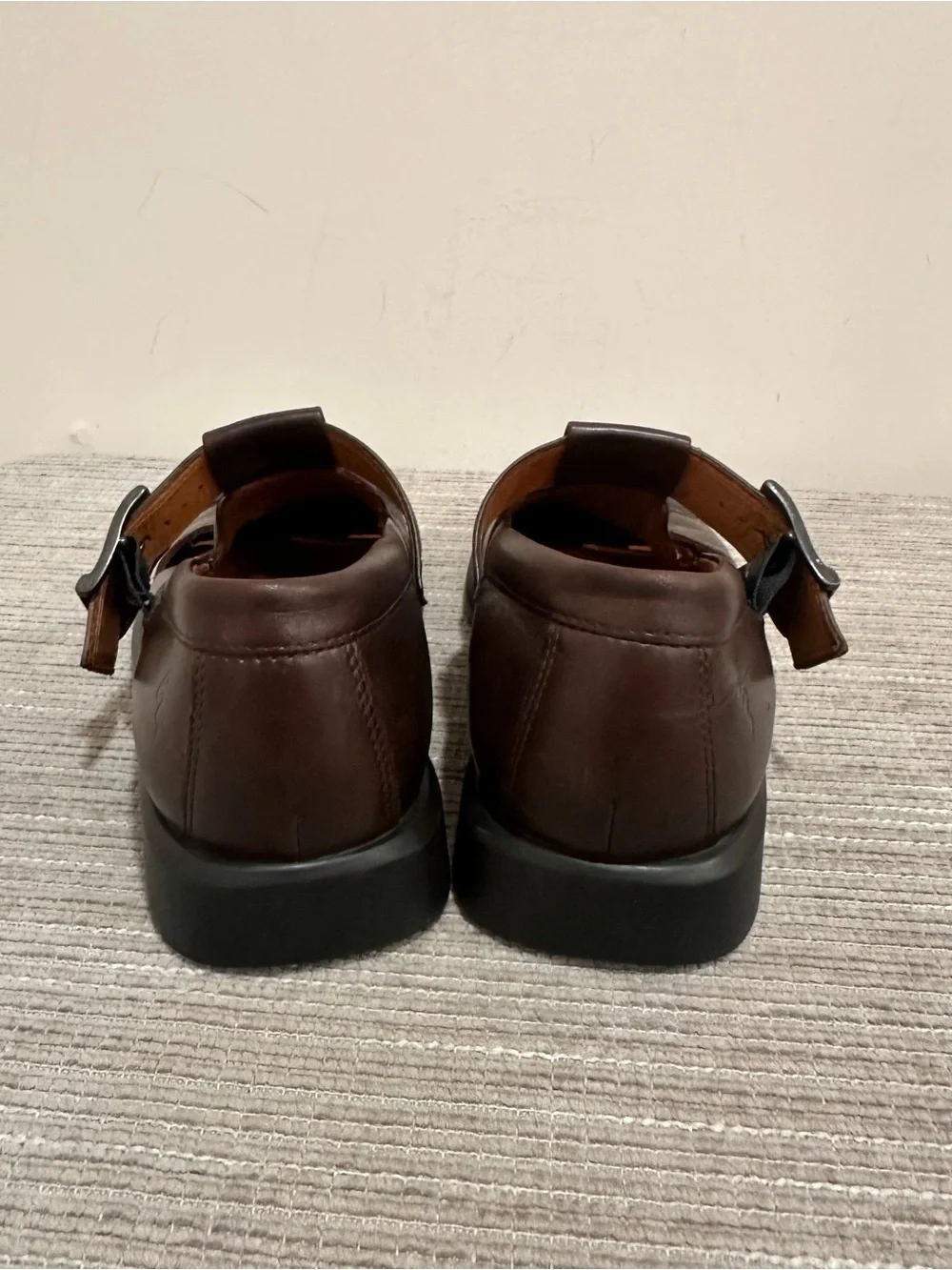 ECCO Men's Brown Leather Fisherman Sandals Casual Shoes US 7.5 $149.95 EUC *